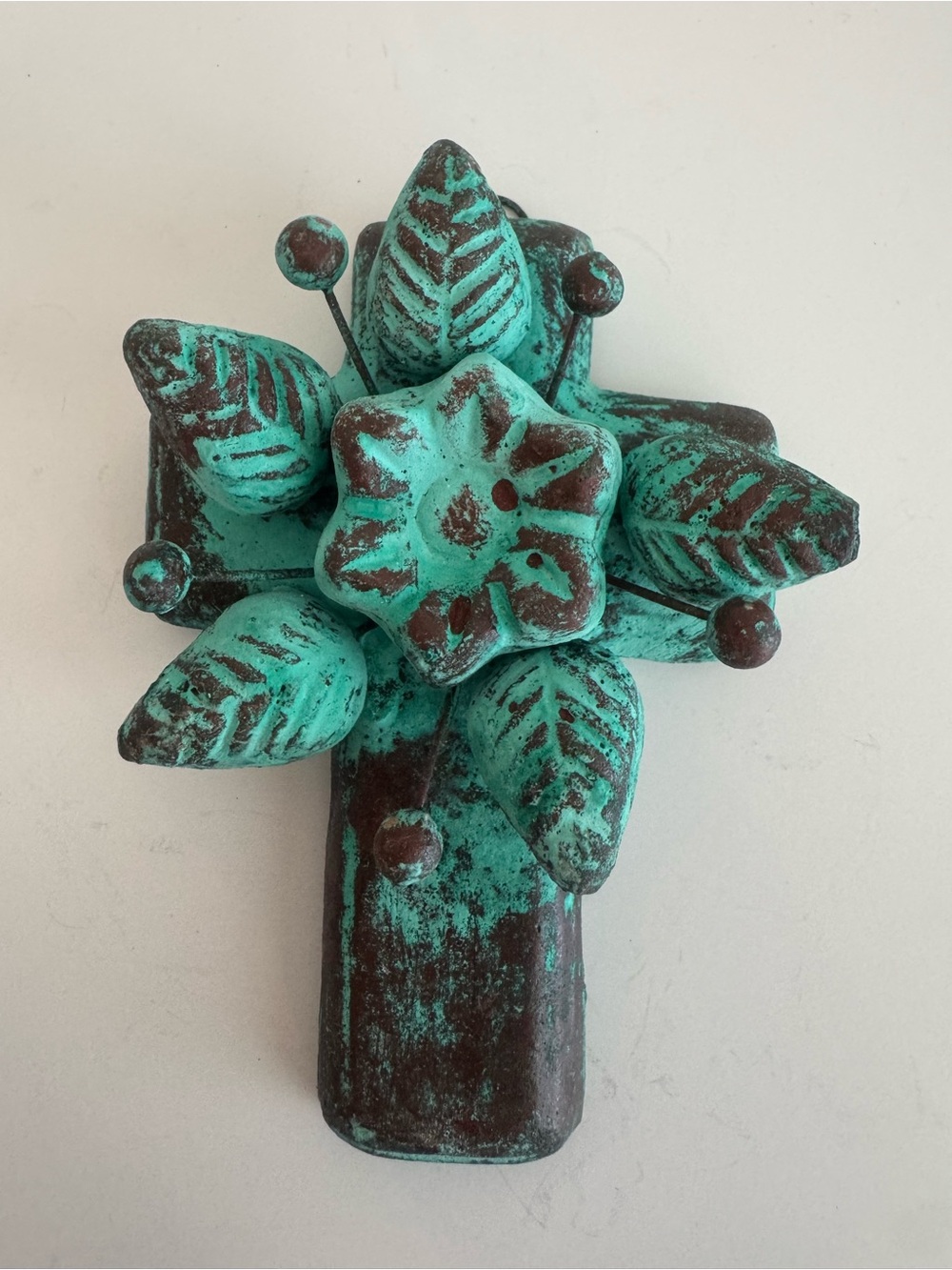 Turquoise Floral Wall Sculpture Accent by